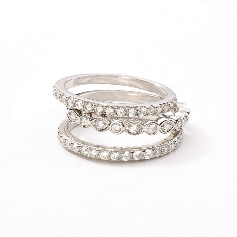 Touchstone Crystal Triple Glam Ring Size 10